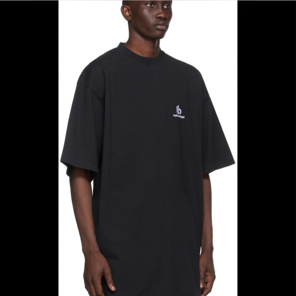 Balenciaga Logo Black Short Sleeve Tee - Picture 5 of 5